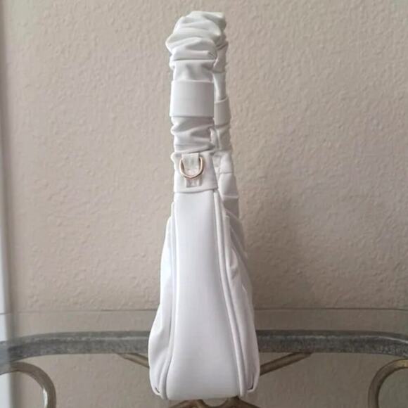 Bright White Ruched Mini Shoulder Bag NWOT - Picture 4 of 9